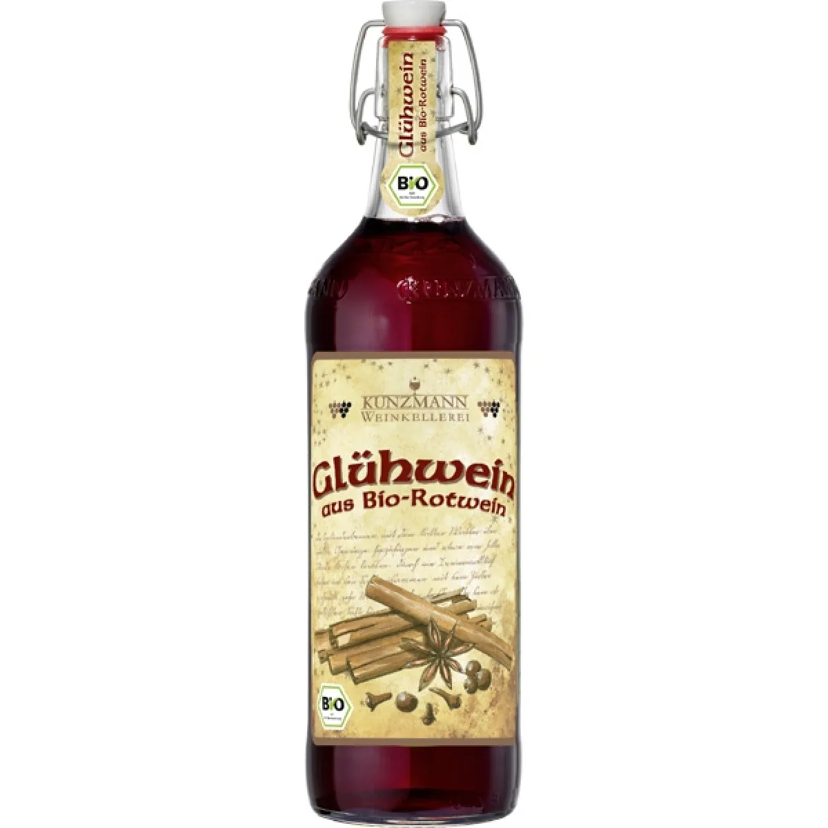 Kunzmann Roter Glühwein Bio/Vegan süß 1 l