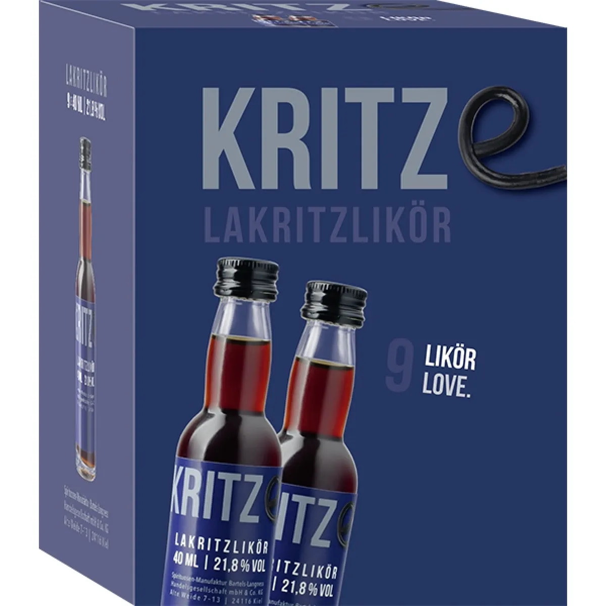 Kritze Lakritzlikör 21,8% vol. 9x40 ml